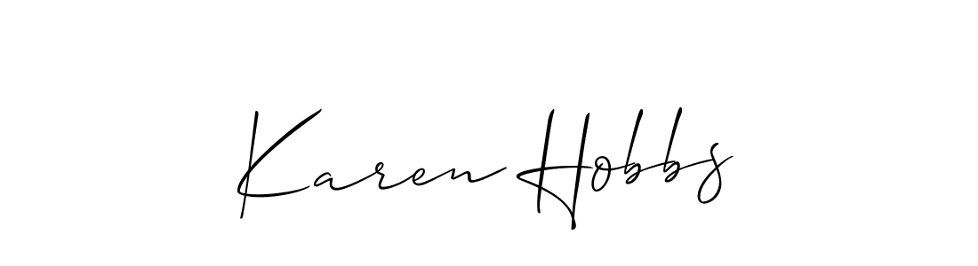 How to Draw Karen Hobbs signature style? Allison_Script is a latest design signature styles for name Karen Hobbs. Karen Hobbs signature style 2 images and pictures png