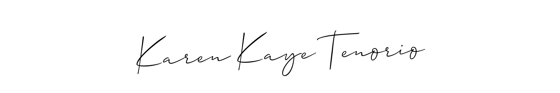 The best way (Allison_Script) to make a short signature is to pick only two or three words in your name. The name Karen Kaye Tenorio include a total of six letters. For converting this name. Karen Kaye Tenorio signature style 2 images and pictures png