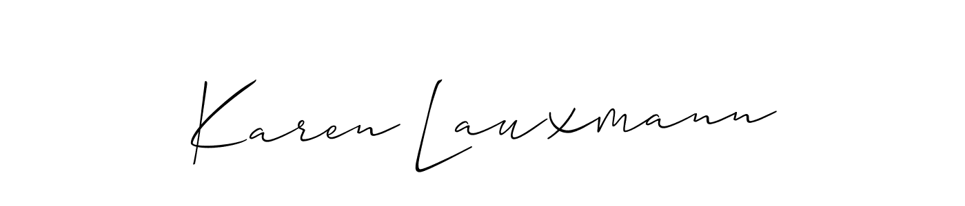 The best way (Allison_Script) to make a short signature is to pick only two or three words in your name. The name Karen Lauxmann include a total of six letters. For converting this name. Karen Lauxmann signature style 2 images and pictures png