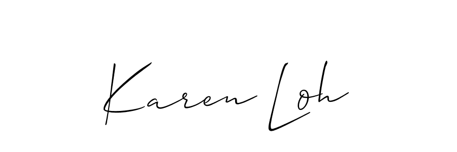 Karen Loh stylish signature style. Best Handwritten Sign (Allison_Script) for my name. Handwritten Signature Collection Ideas for my name Karen Loh. Karen Loh signature style 2 images and pictures png