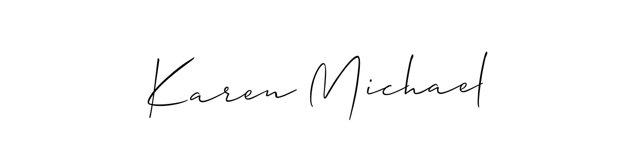 How to Draw Karen Michael signature style? Allison_Script is a latest design signature styles for name Karen Michael. Karen Michael signature style 2 images and pictures png