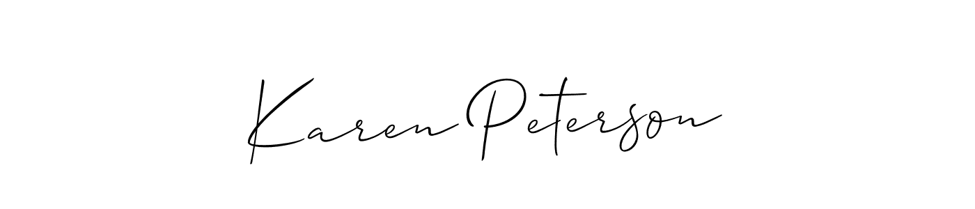 How to make Karen Peterson name signature. Use Allison_Script style for creating short signs online. This is the latest handwritten sign. Karen Peterson signature style 2 images and pictures png