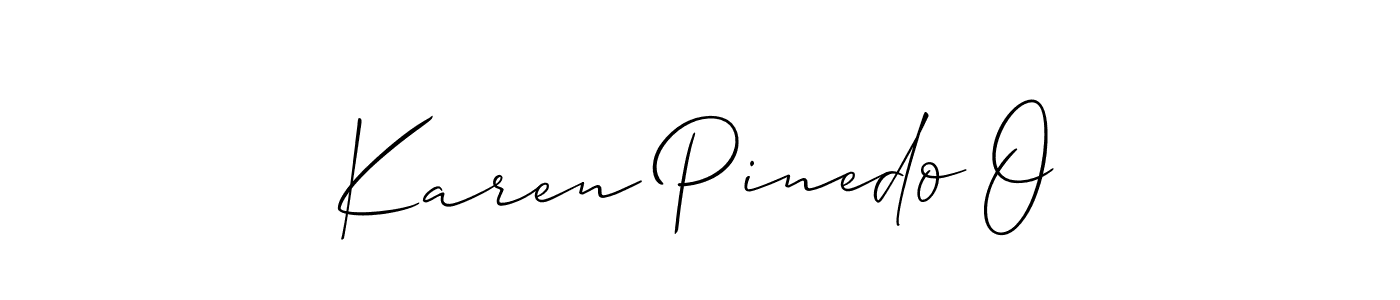 The best way (Allison_Script) to make a short signature is to pick only two or three words in your name. The name Karen Pinedo O include a total of six letters. For converting this name. Karen Pinedo O signature style 2 images and pictures png