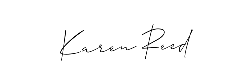 You should practise on your own different ways (Allison_Script) to write your name (Karen Reed) in signature. don't let someone else do it for you. Karen Reed signature style 2 images and pictures png