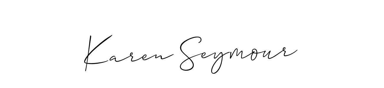 See photos of Karen Seymour official signature by Spectra . Check more albums & portfolios. Read reviews & check more about Allison_Script font. Karen Seymour signature style 2 images and pictures png