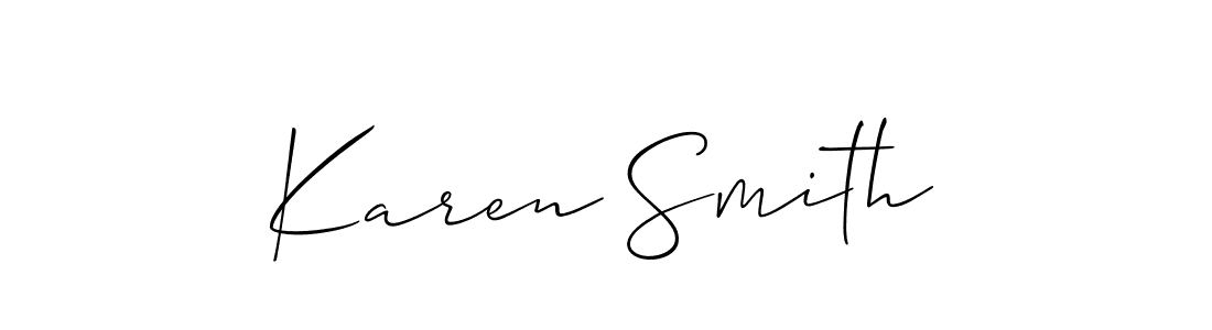 It looks lik you need a new signature style for name Karen Smith. Design unique handwritten (Allison_Script) signature with our free signature maker in just a few clicks. Karen Smith signature style 2 images and pictures png