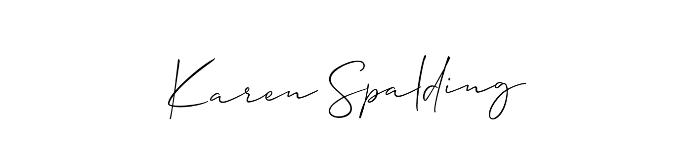 You can use this online signature creator to create a handwritten signature for the name Karen Spalding. This is the best online autograph maker. Karen Spalding signature style 2 images and pictures png