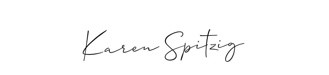 Karen Spitzig stylish signature style. Best Handwritten Sign (Allison_Script) for my name. Handwritten Signature Collection Ideas for my name Karen Spitzig. Karen Spitzig signature style 2 images and pictures png