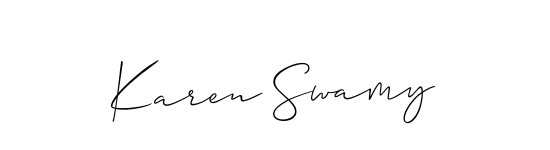 How to make Karen Swamy name signature. Use Allison_Script style for creating short signs online. This is the latest handwritten sign. Karen Swamy signature style 2 images and pictures png