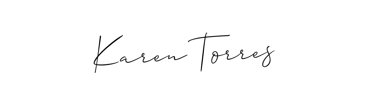 Make a beautiful signature design for name Karen Torres. With this signature (Allison_Script) style, you can create a handwritten signature for free. Karen Torres signature style 2 images and pictures png
