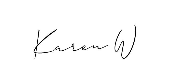 It looks lik you need a new signature style for name Karen W. Design unique handwritten (Allison_Script) signature with our free signature maker in just a few clicks. Karen W signature style 2 images and pictures png