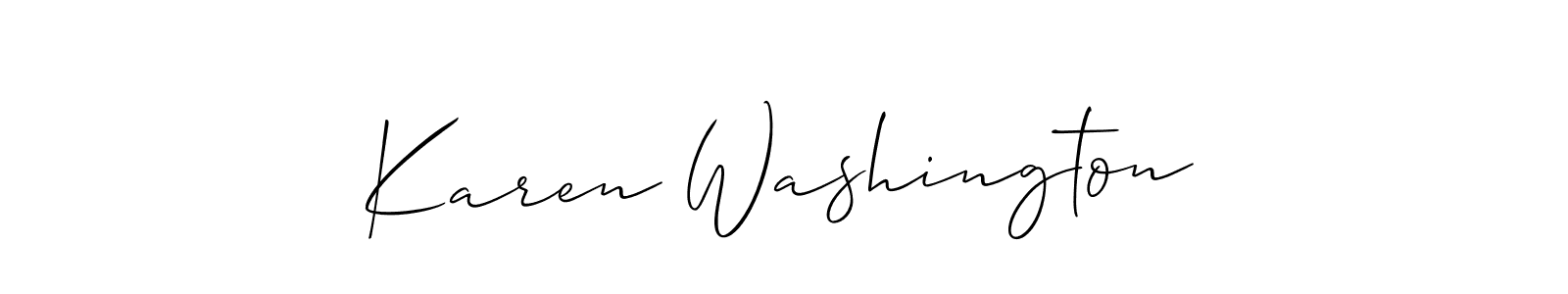 Create a beautiful signature design for name Karen Washington. With this signature (Allison_Script) fonts, you can make a handwritten signature for free. Karen Washington signature style 2 images and pictures png