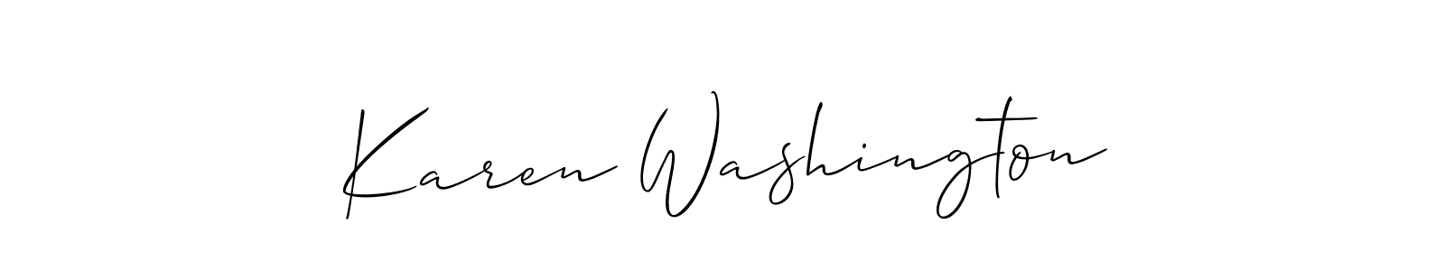 Create a beautiful signature design for name Karen Washington. With this signature (Allison_Script) fonts, you can make a handwritten signature for free. Karen Washington signature style 2 images and pictures png