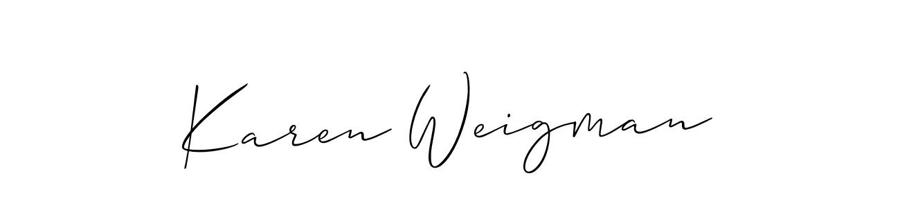 Similarly Allison_Script is the best handwritten signature design. Signature creator online .You can use it as an online autograph creator for name Karen Weigman. Karen Weigman signature style 2 images and pictures png