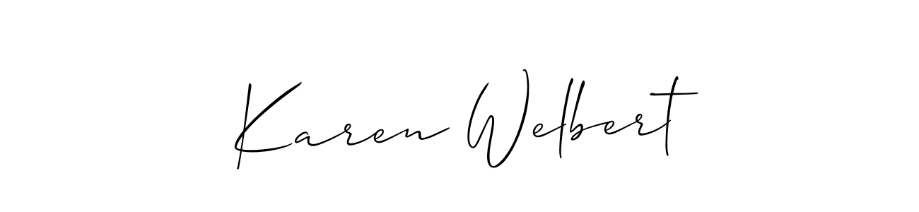 Use a signature maker to create a handwritten signature online. With this signature software, you can design (Allison_Script) your own signature for name Karen Welbert. Karen Welbert signature style 2 images and pictures png
