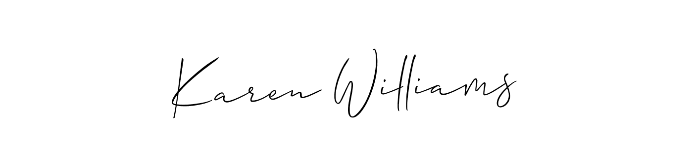 Similarly Allison_Script is the best handwritten signature design. Signature creator online .You can use it as an online autograph creator for name Karen Williams. Karen Williams signature style 2 images and pictures png