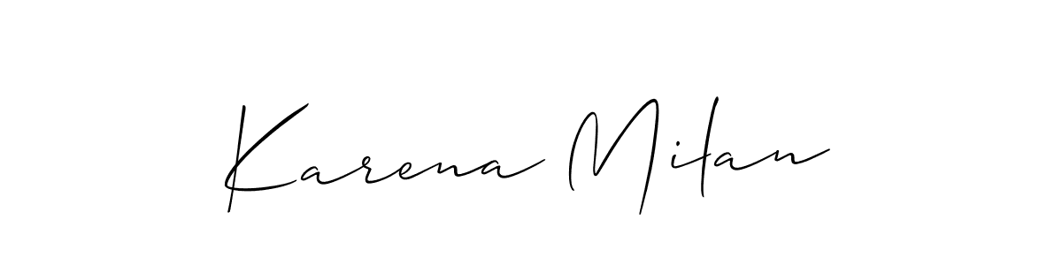 Karena Milan stylish signature style. Best Handwritten Sign (Allison_Script) for my name. Handwritten Signature Collection Ideas for my name Karena Milan. Karena Milan signature style 2 images and pictures png