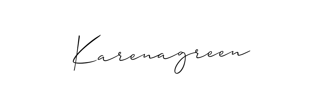 Use a signature maker to create a handwritten signature online. With this signature software, you can design (Allison_Script) your own signature for name Karenagreen. Karenagreen signature style 2 images and pictures png