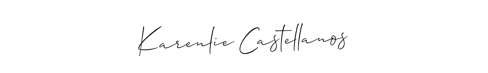 if you are searching for the best signature style for your name Karenlie Castellanos. so please give up your signature search. here we have designed multiple signature styles  using Allison_Script. Karenlie Castellanos signature style 2 images and pictures png