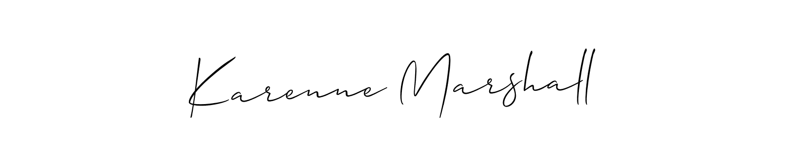 Create a beautiful signature design for name Karenne Marshall. With this signature (Allison_Script) fonts, you can make a handwritten signature for free. Karenne Marshall signature style 2 images and pictures png