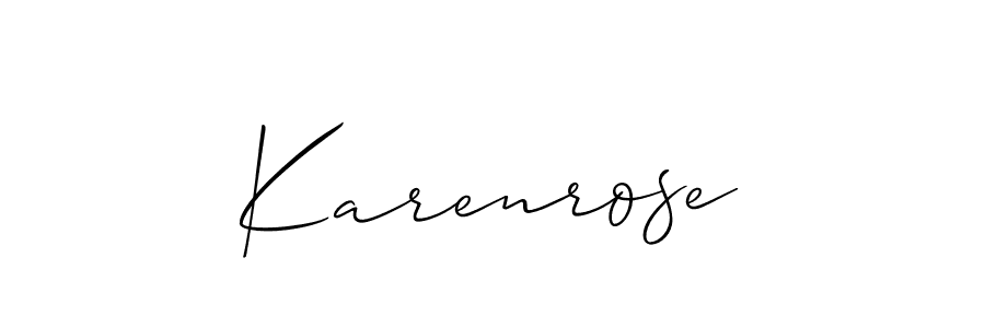 Use a signature maker to create a handwritten signature online. With this signature software, you can design (Allison_Script) your own signature for name Karenrose. Karenrose signature style 2 images and pictures png