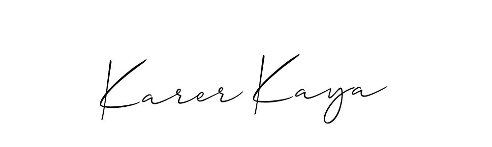 How to make Karer Kaya name signature. Use Allison_Script style for creating short signs online. This is the latest handwritten sign. Karer Kaya signature style 2 images and pictures png