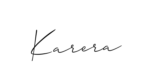 Use a signature maker to create a handwritten signature online. With this signature software, you can design (Allison_Script) your own signature for name Karera. Karera signature style 2 images and pictures png