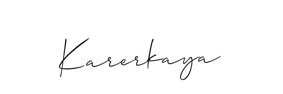 How to make Karerkaya signature? Allison_Script is a professional autograph style. Create handwritten signature for Karerkaya name. Karerkaya signature style 2 images and pictures png