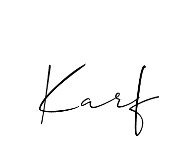 Check out images of Autograph of Karf name. Actor Karf Signature Style. Allison_Script is a professional sign style online. Karf signature style 2 images and pictures png