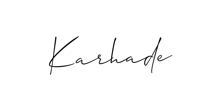Karhade stylish signature style. Best Handwritten Sign (Allison_Script) for my name. Handwritten Signature Collection Ideas for my name Karhade. Karhade signature style 2 images and pictures png