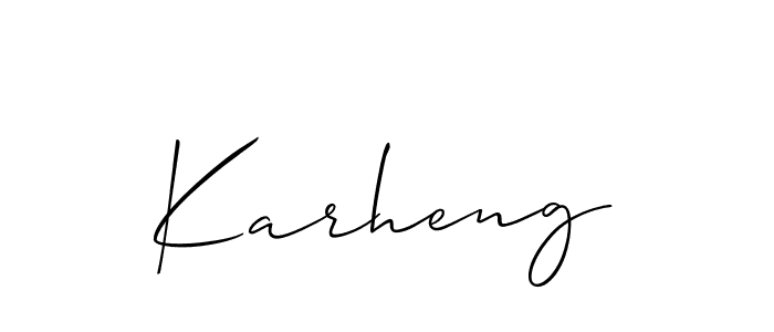 Make a short Karheng signature style. Manage your documents anywhere anytime using Allison_Script. Create and add eSignatures, submit forms, share and send files easily. Karheng signature style 2 images and pictures png