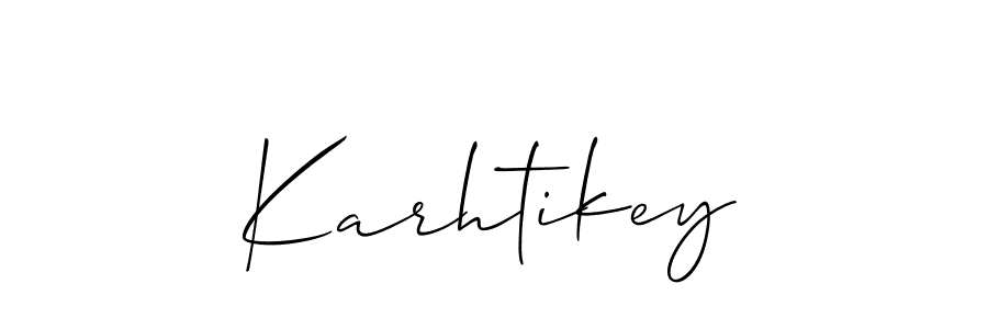 Allison_Script is a professional signature style that is perfect for those who want to add a touch of class to their signature. It is also a great choice for those who want to make their signature more unique. Get Karhtikey name to fancy signature for free. Karhtikey signature style 2 images and pictures png