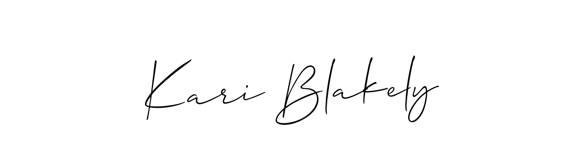 Create a beautiful signature design for name Kari Blakely. With this signature (Allison_Script) fonts, you can make a handwritten signature for free. Kari Blakely signature style 2 images and pictures png