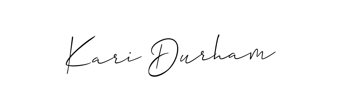 Kari Durham stylish signature style. Best Handwritten Sign (Allison_Script) for my name. Handwritten Signature Collection Ideas for my name Kari Durham. Kari Durham signature style 2 images and pictures png