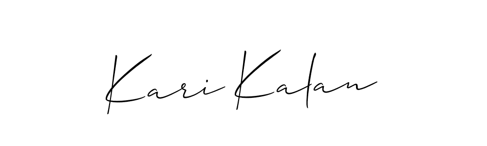 Create a beautiful signature design for name Kari Kalan. With this signature (Allison_Script) fonts, you can make a handwritten signature for free. Kari Kalan signature style 2 images and pictures png