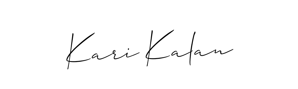 Create a beautiful signature design for name Kari Kalan. With this signature (Allison_Script) fonts, you can make a handwritten signature for free. Kari Kalan signature style 2 images and pictures png