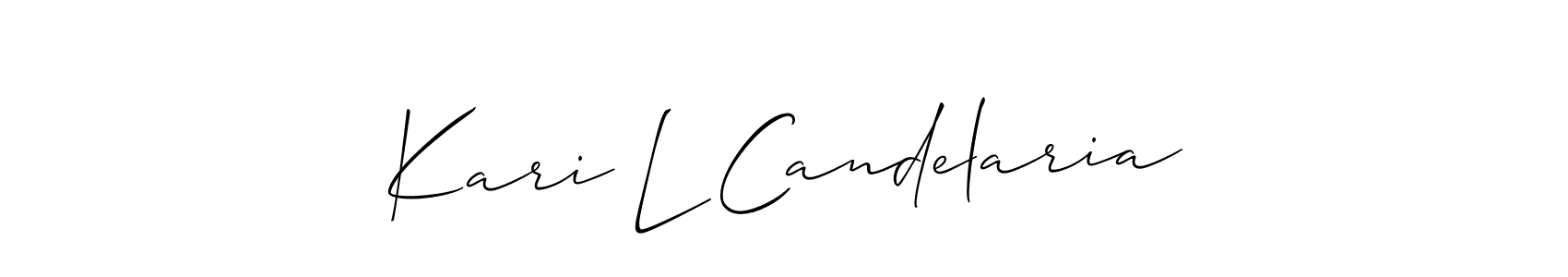 How to Draw Kari L Candelaria signature style? Allison_Script is a latest design signature styles for name Kari L Candelaria. Kari L Candelaria signature style 2 images and pictures png