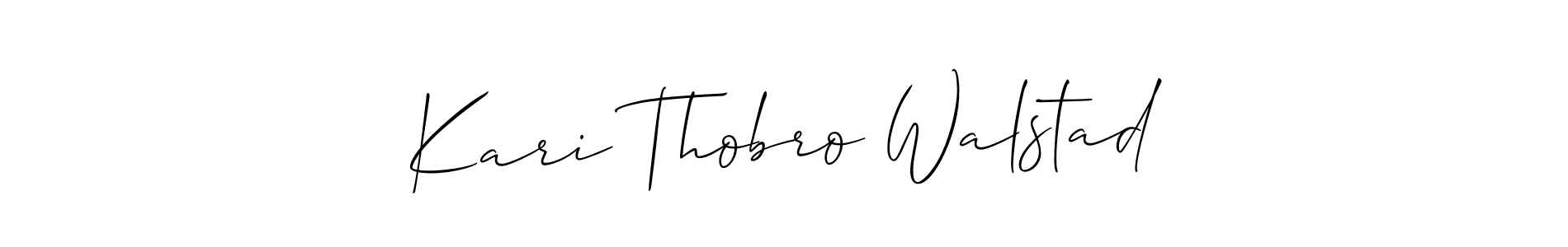 Also You can easily find your signature by using the search form. We will create Kari Thobro Walstad name handwritten signature images for you free of cost using Allison_Script sign style. Kari Thobro Walstad signature style 2 images and pictures png