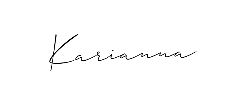 Allison_Script is a professional signature style that is perfect for those who want to add a touch of class to their signature. It is also a great choice for those who want to make their signature more unique. Get Karianna name to fancy signature for free. Karianna signature style 2 images and pictures png