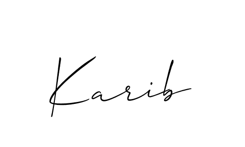 Make a beautiful signature design for name Karib. With this signature (Allison_Script) style, you can create a handwritten signature for free. Karib signature style 2 images and pictures png