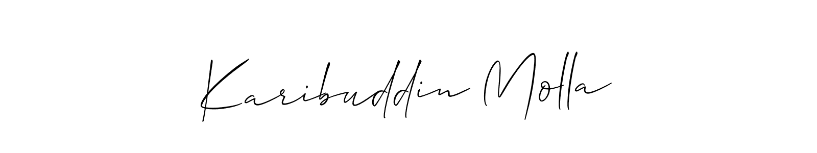 How to make Karibuddin Molla name signature. Use Allison_Script style for creating short signs online. This is the latest handwritten sign. Karibuddin Molla signature style 2 images and pictures png