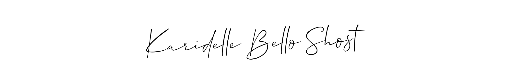 Also we have Karidelle Bello Shost name is the best signature style. Create professional handwritten signature collection using Allison_Script autograph style. Karidelle Bello Shost signature style 2 images and pictures png