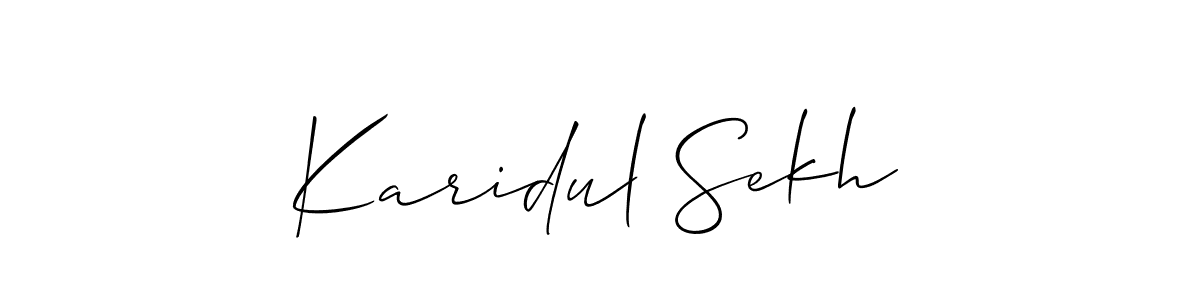 How to make Karidul Sekh signature? Allison_Script is a professional autograph style. Create handwritten signature for Karidul Sekh name. Karidul Sekh signature style 2 images and pictures png