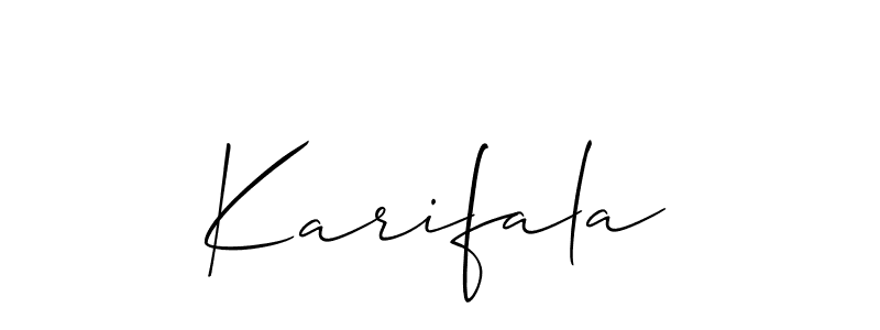 You should practise on your own different ways (Allison_Script) to write your name (Karifala) in signature. don't let someone else do it for you. Karifala signature style 2 images and pictures png
