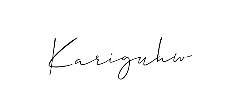 Use a signature maker to create a handwritten signature online. With this signature software, you can design (Allison_Script) your own signature for name Kariguhw. Kariguhw signature style 2 images and pictures png