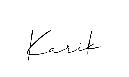 You can use this online signature creator to create a handwritten signature for the name Karik. This is the best online autograph maker. Karik signature style 2 images and pictures png