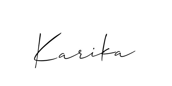 if you are searching for the best signature style for your name Karika. so please give up your signature search. here we have designed multiple signature styles  using Allison_Script. Karika signature style 2 images and pictures png