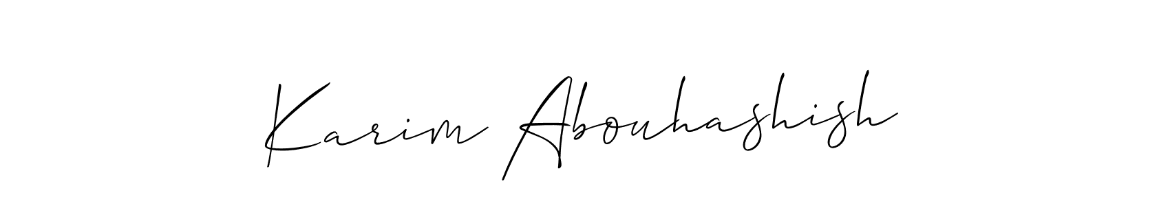 Similarly Allison_Script is the best handwritten signature design. Signature creator online .You can use it as an online autograph creator for name Karim Abouhashish. Karim Abouhashish signature style 2 images and pictures png