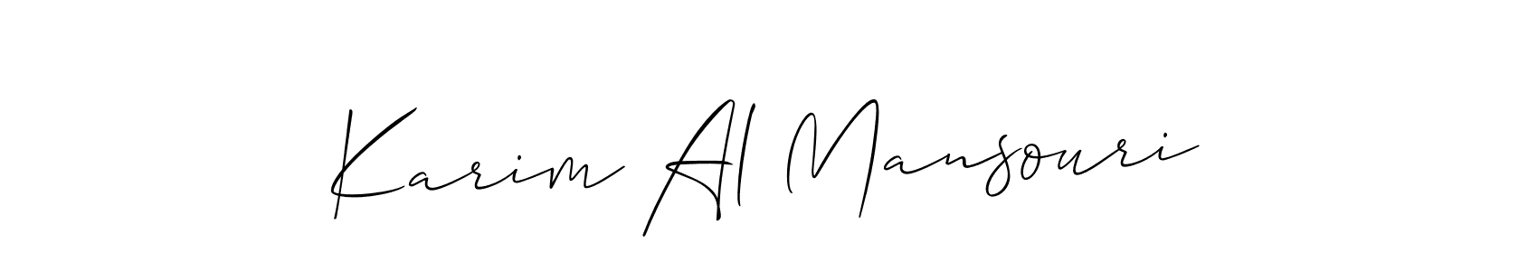 Also we have Karim Al Mansouri name is the best signature style. Create professional handwritten signature collection using Allison_Script autograph style. Karim Al Mansouri signature style 2 images and pictures png