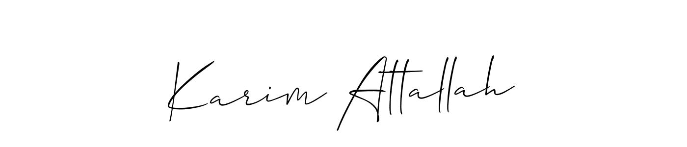 The best way (Allison_Script) to make a short signature is to pick only two or three words in your name. The name Karim Attallah include a total of six letters. For converting this name. Karim Attallah signature style 2 images and pictures png